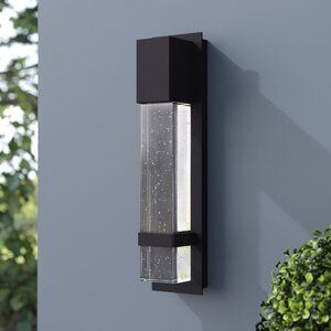 Featured Photo of 20 The Best Ketner Matte Black Integrated Led Seeded Glass Outdoor Flush Mount