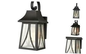 Outdoor Wall Lantern Black Finish With Seeded Glass Shade Pertaining To Anner Seeded Glass Outdoor Wall Lanterns (Photo 15 of 20)