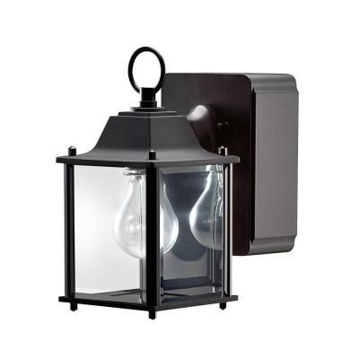 Outdoor Wall Light With Built In Outlet | Interior In Heitman Black Wall Lanterns (View 16 of 20)