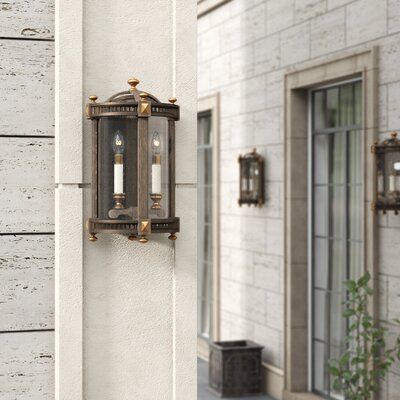 Outdoor Wall Lights | Luxury Lighting | Perigold In Felsted Matte Black 2 &#8211; Bulb Outdoor Armed Sconces (View 13 of 20)