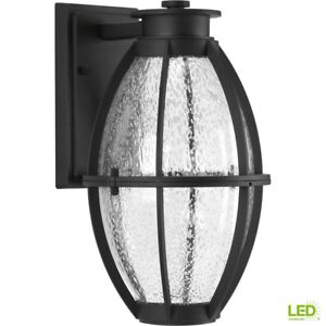 Pier 33 Collection 9 Watt 13 In. Outdoor Black Integrated Pertaining To Mccay Matte Black Outdoor Wall Lanterns (Photo 13 of 20)
