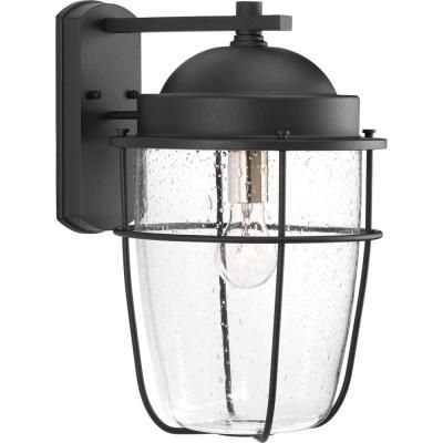 Progress Lighting Academy Collection 1 Light Chrome Mini Intended For Robertson 2 &#8211; Bulb Seeded Glass Outdoor Wall Lanterns (View 7 of 20)