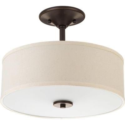 Progress Lighting Inspire Collection 17 Watt Brushed With Regard To Whisnant Black Integrated Led Frosted Glass Outdoor Flush Mount (View 13 of 20)