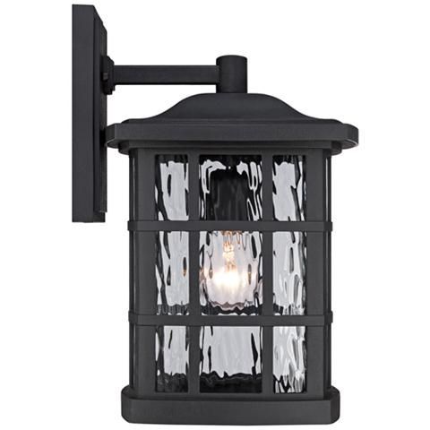 Quoizel Stonington 15 1/2"h Matte Black Outdoor Wall Light Intended For Keikilani Matte Black Wall Lighting (View 11 of 20)