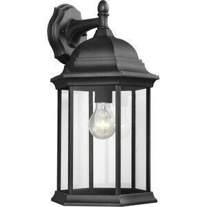 Sea Gull Lighting 8438701 12 Sevier 1 Light 19 Inch Black Intended For Bellefield Black Outdoor Wall Lanterns (View 3 of 20)