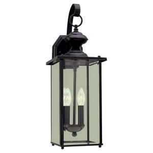 Sea Gull Lighting Jamestowne 7 In. W 2 Light Black Outdoor Pertaining To Faunce Beveled Glass Outdoor Wall Lanterns (Photo 20 of 20)
