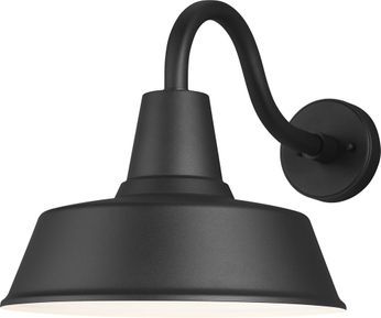 Seagull 8737401 12 Barn Light Contemporary Black Outdoor For Jaceton Black Outdoor Wall Lanterns (View 17 of 20)