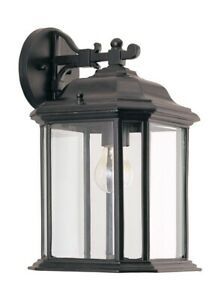 Single Light Outdoor Wall Lantern Black Finish Clear In Chicopee Beveled Glass Outdoor Wall Lanterns (View 8 of 20)