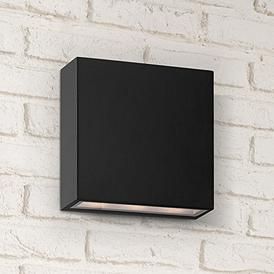 Stanford Black Outdoor Led Wall Up And Downlight | Outdoor Within Whisnant Black Integrated Led Frosted Glass Outdoor Flush Mount (Photo 20 of 20)