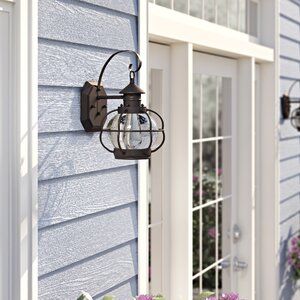Three Posts Smithboro Oil Rubbed Bronze 22.5'' H Seeded Within Heinemann Rubbed Bronze Seeded Glass Outdoor Wall Lanterns (Photo 15 of 20)