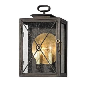 Troy Lighting Randolph 2 Light Vintage Bronze 16.5 In. H With Chelston Seeded Glass Outdoor Wall Lanterns (Photo 17 of 20)