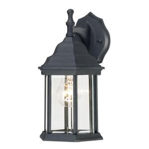 Westinghouse 1 Light Textured Black On Cast Aluminum Pertaining To Gillian Beveled Glass Outdoor Wall Lanterns (Photo 20 of 20)