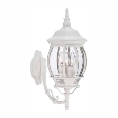 White – Outdoor Sconces – Outdoor Wall Lighting – The Home Inside Robertson 2 – Bulb Seeded Glass Outdoor Wall Lanterns (View 10 of 20)