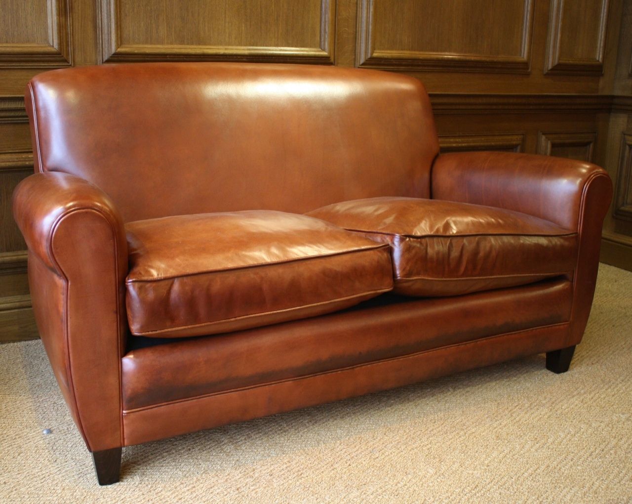 French Leather Sofa, Siege En Cuire, Siege Francais, 20th In Current Leather Bench Sofas (Photo 2 of 14)