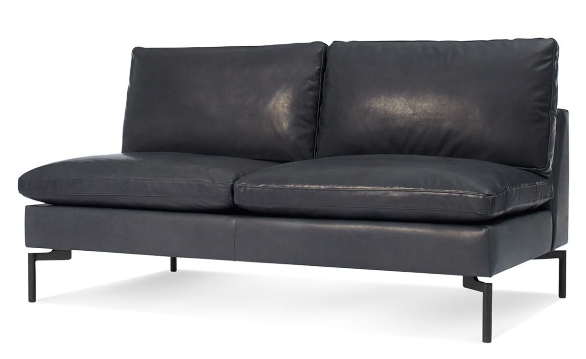 New Standard Armless Leather Sofa – Hivemodern Pertaining To Most Current Leather Bench Sofas (Photo 11 of 14)