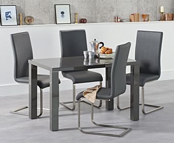 2019 Atlanta 160cm Light Grey High Gloss Dining Table With Intended For Glossy Gray Dining Tables (View 10 of 20)