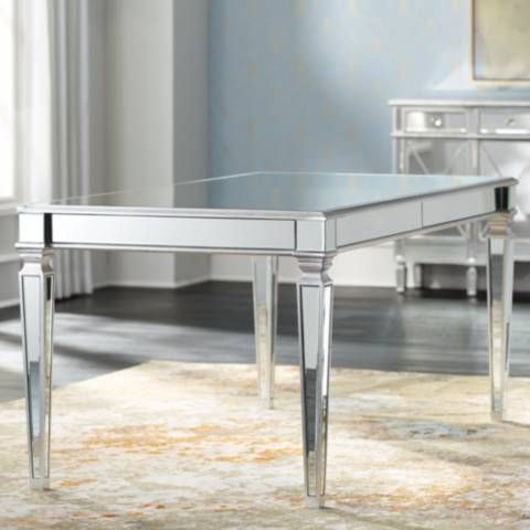 2019 Veronica 71" Wide Silver And Mirror Dining Table – #9g306 For Silver Dining Tables (View 10 of 20)
