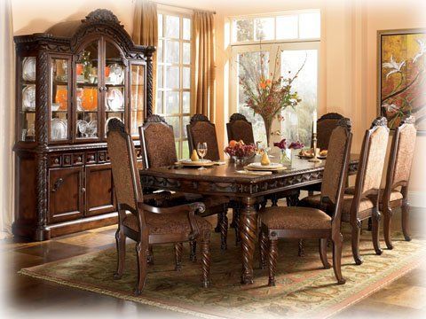 2020 Dark Hazelnut Dining Tables Within Dark Brown Rectangular Dining Tableashley Furniture (View 18 of 20)