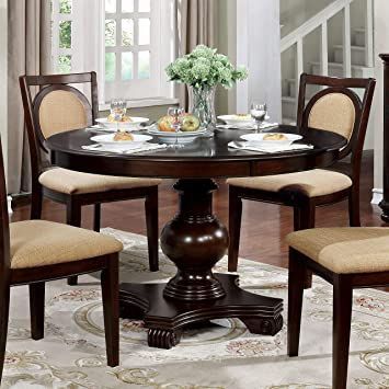 48 Inch Round Brown Cherry Dining Table – Traditional Regarding Popular Brown Dining Tables (View 5 of 20)