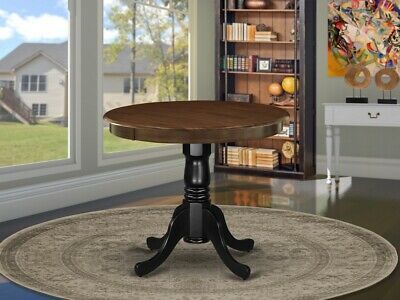 Antique 36" Small Round Single Pedestal Kitchen Table In Fashionable Round Dual Drop Leaf Pedestal Tables (Photo 13 of 20)