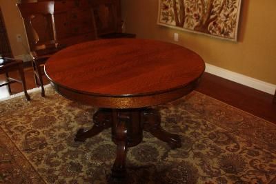 Antique 48" Round Solid Oak Dining Room Table From The Within Favorite Antique Oak Dining Tables (Photo 1 of 20)