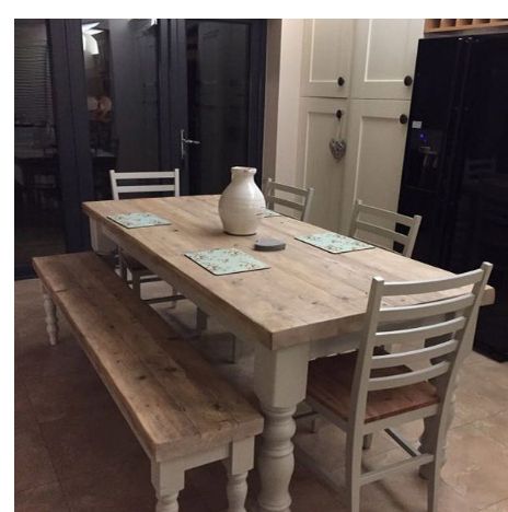 Antique Solid Wood Stylish 6 8 Seater Dining Table, White With Regard To Best And Newest Dark Oak Wood Dining Tables (View 12 of 20)