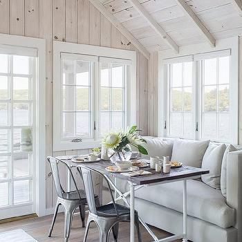 Black And White Breakfast Nook – Cottage – Dining Room Pertaining To Latest White Corner Nooks (View 20 of 20)