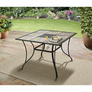 Brown Dining Tables For Best And Newest Mainstays Heritage Park 40" Tiled Patio Dining Table Brown (Photo 15 of 20)