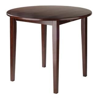 Brown Dining Tables With Removable Leaves For Widely Used Clayton 36" Round Drop Leaf Table, Brown, Winsome Wood (Photo 9 of 20)