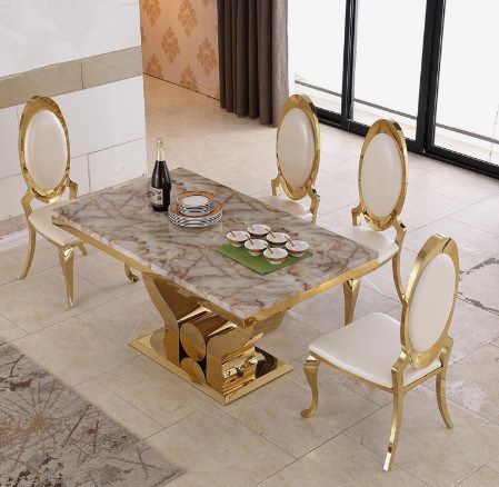 China Modern Rectangle Hands Shape Base Marble Furniture With 2020 Natural Rectangle Dining Tables (View 20 of 20)