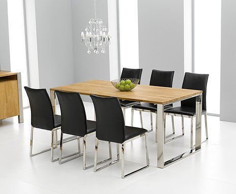Chrome Dining Table, Dining Table, Black Dining Chairs Pertaining To Famous White And Black Dining Tables (View 2 of 20)
