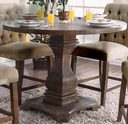 Dark Oak Wood Dining Tables Throughout Recent Nerissa Collection Cm3840a Rpt Table 48" Round Counter (View 2 of 20)