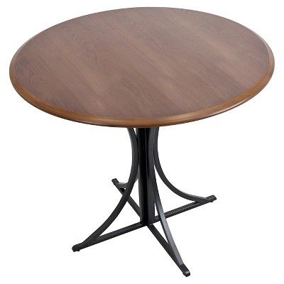 Dark Walnut And Black Dining Tables Throughout Well Known Boro Industrial Dining Table – Walnut (brown) Wood/black (View 17 of 20)