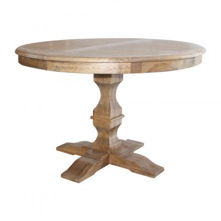 Dining Table, Round Pedestal With Regard To Reclaimed Teak And Cast Iron Round Dining Tables (Photo 18 of 20)