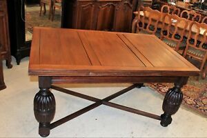 English Antique Oak Art Deco Draw Leaf Dining Room Table Pertaining To Current Brown Dining Tables With Removable Leaves (Photo 18 of 20)