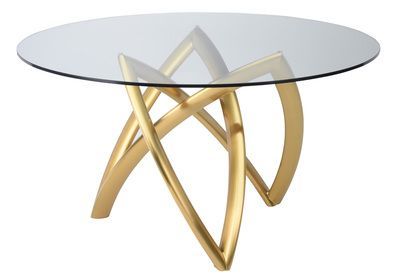 Fashionable Martina 60 Inch Dining Table In Brushed Gold Stainless For Gold Dining Tables (View 19 of 20)