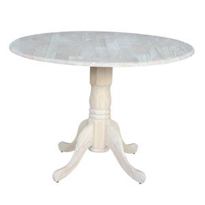 Fashionable Round Dual Drop Leaf Pedestal Tables In International Concepts Dining Unfinished Wood Dual Drop (View 5 of 20)