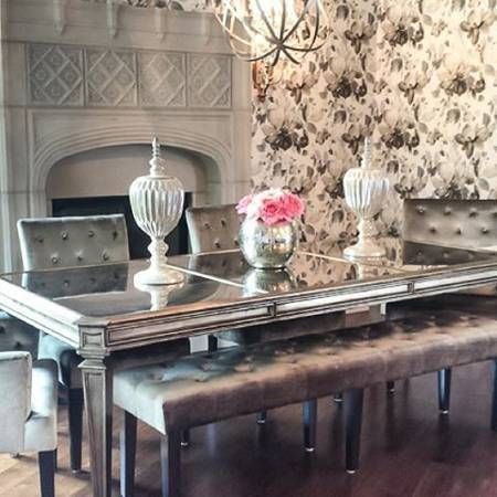 Fashionable Silver Dining Tables Regarding Z Gallerie Empire Dining Table, Champagne Silver Mirrored (View 15 of 20)