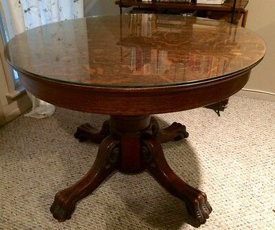 Favorite Antique Claw Foot Tiger Oak Dining Table With Glass Top Pertaining To Antique Oak Dining Tables (View 6 of 20)