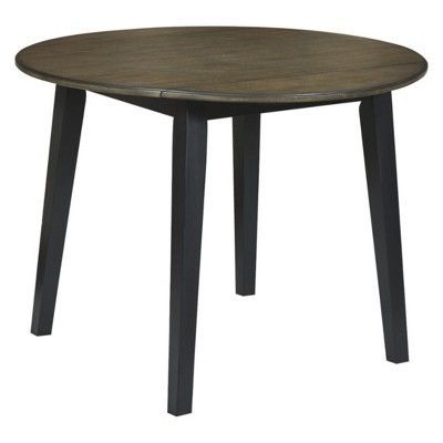 Froshburg Round Drop Leaf Dining Table Black/brown Throughout Most Popular Vintage Brown 48 Inch Round Dining Tables (View 15 of 20)