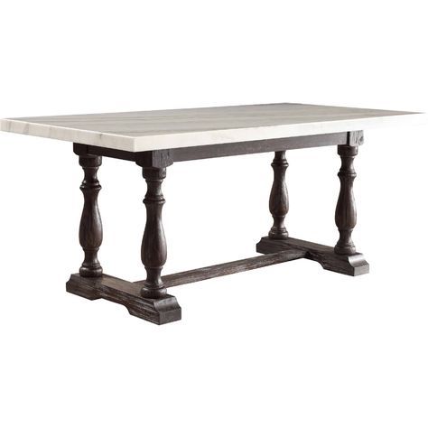 Gerardo Dining Table In White Marble & Weathered Espresso With Most Recently Released White Dining Tables (View 7 of 20)