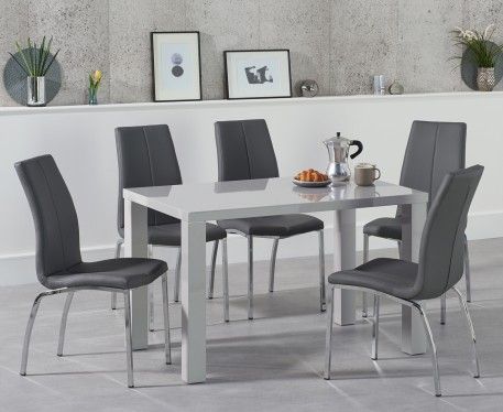 Glossy Gray Dining Tables In Preferred Atlanta 120cm Light Grey Gloss Dining Table With Cavello (Photo 12 of 20)