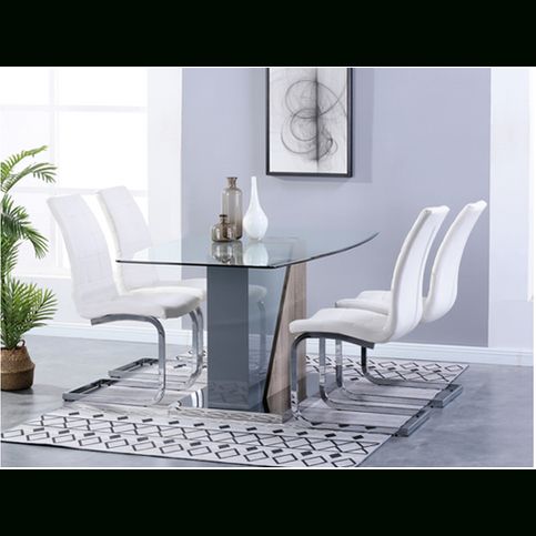 Glossy Gray Dining Tables Pertaining To Well Liked Opus Clear Glass And Grey High Gloss With Ashwood Dining (Photo 3 of 20)