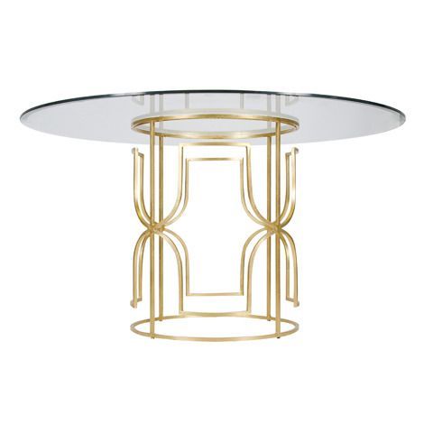 Gold Leafed Dining Table Base. Beveled Glass Top Throughout Most Current Gold Dining Tables (Photo 15 of 20)