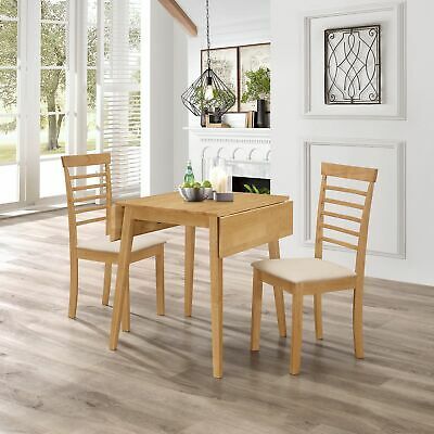Gray Drop Leaf Tables Within Newest Small Solid Wooden Drop Leaf Dining Table And 2 Chairs Set (View 2 of 20)
