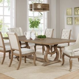 Light Brown Dining Tables Within Famous Scott Living Barley Brown Wood Dining Table Lowes (View 11 of 20)