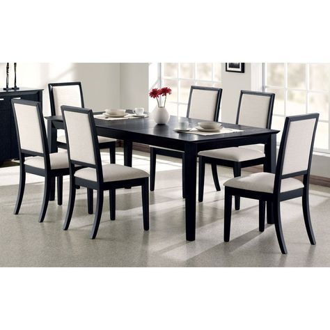 Maxwell Transitional Black Rectangular Dining Table Intended For Recent Dark Oak Wood Dining Tables (Photo 7 of 20)