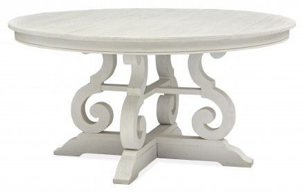 Most Popular Bronwyn Chalk White 60" Round Dining Table – 1stopbedrooms. Intended For White Dining Tables (Photo 9 of 20)