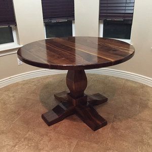 Most Recent Dark Walnut And Black Dining Tables Intended For Round Walnut Table Top 42",48",custom – Solid Black Walnut (View 19 of 20)
