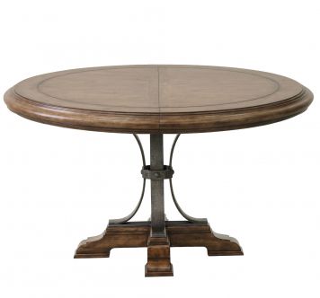 Most Recent Reddington Round Wood Top Pedestal Dining Table In Brown In Brown Dining Tables With Removable Leaves (View 11 of 20)